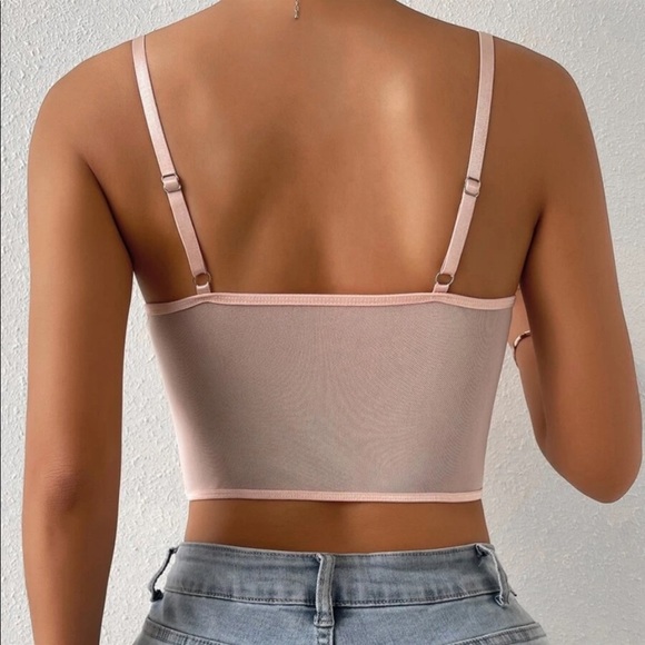 Floral Lace Corset Bustier Crop Cami Top - Picture 4 of 8